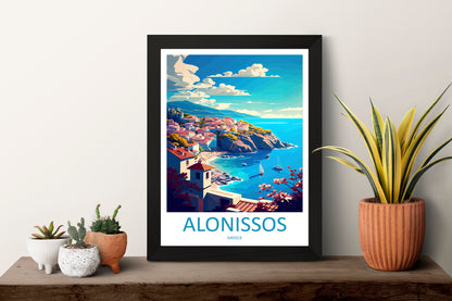 Alonnisos Travel Print Wall Art Alonnisos Greece Wall Hanging Home Decoration Alonnisos Gift Art Lovers Wall Art Print Alonnisos Greece