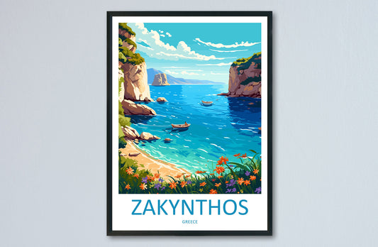 Zakynthos Travel Print Wall Art Zakynthos Greece Wall Hanging Home Decoration Zakynthos Gift Art Lovers Wall Art Print Zakynthos Greek Print