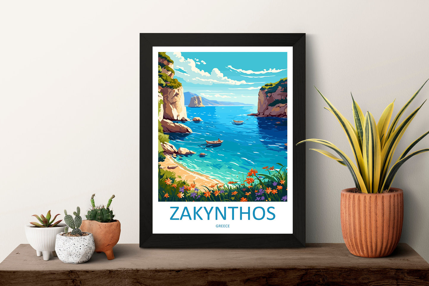 Zakynthos Travel Print Wall Art Zakynthos Greece Wall Hanging Home Decoration Zakynthos Gift Art Lovers Wall Art Print Zakynthos Greek Print