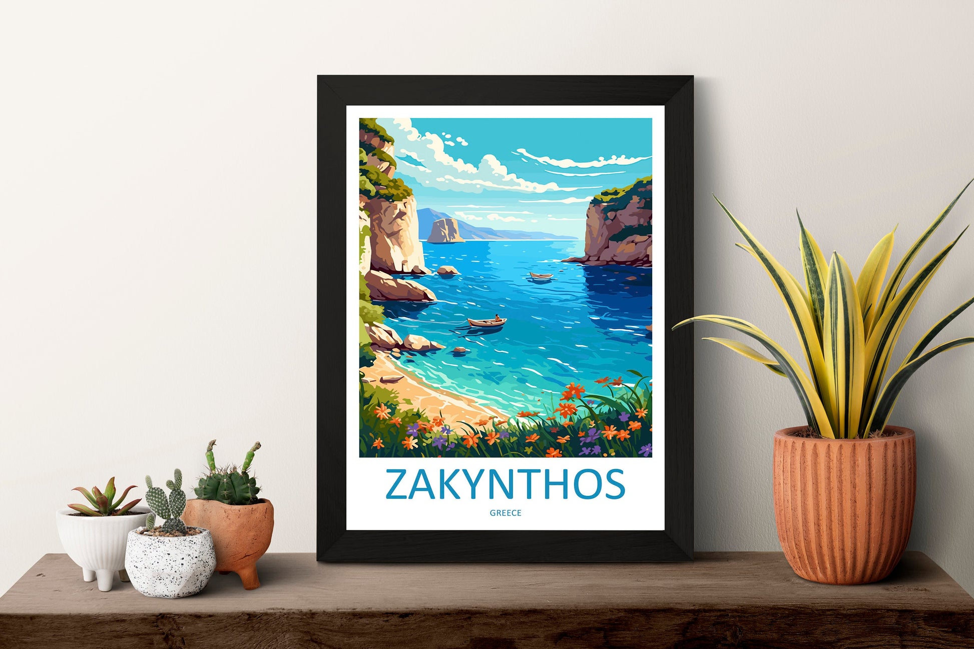 Zakynthos Travel Print Wall Art Zakynthos Greece Wall Hanging Home Decoration Zakynthos Gift Art Lovers Wall Art Print Zakynthos Greek Print