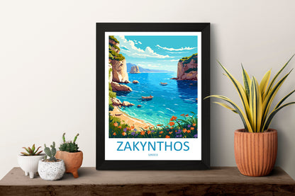 Zakynthos Travel Print Wall Art Zakynthos Greece Wall Hanging Home Decoration Zakynthos Gift Art Lovers Wall Art Print Zakynthos Greek Print