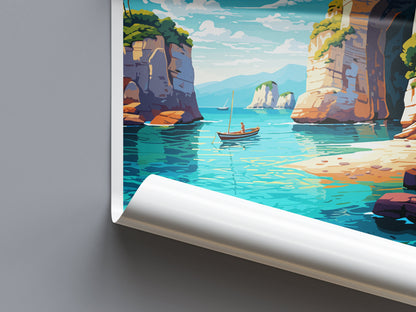 Zakynthos Travel Print Wall Art Zakynthos Greece Wall Hanging Home Decoration Zakynthos Gift Art Lovers Wall Art Print Zakynthos Greek Print