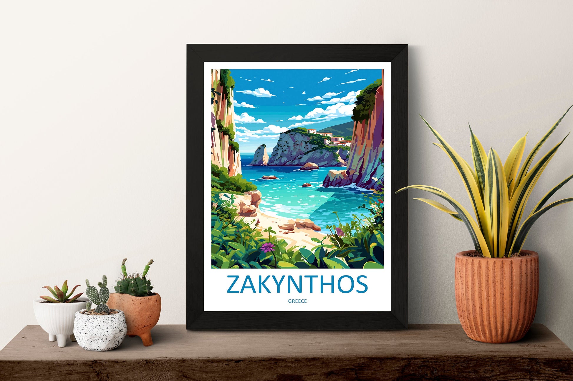 Zakynthos Travel Print Wall Art Zakynthos Greece Wall Hanging Home Decoration Zakynthos Gift Art Lovers Wall Art Print Zakynthos Greek Print