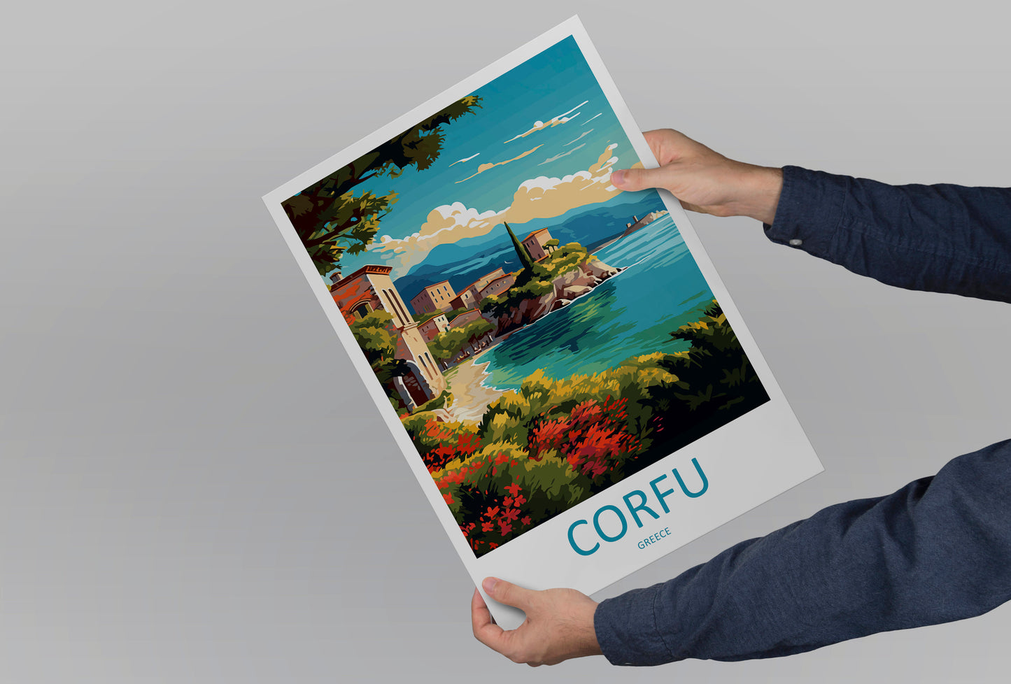 Corfu Travel Print Wall Art Corfu Greece Wall Hanging Home Decoration Corfu Gift Art Lovers Wall Art Print Corfu Wall Décor Greece Poster