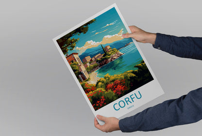 Corfu Travel Print Wall Art Corfu Greece Wall Hanging Home Decoration Corfu Gift Art Lovers Wall Art Print Corfu Wall Décor Greece Poster