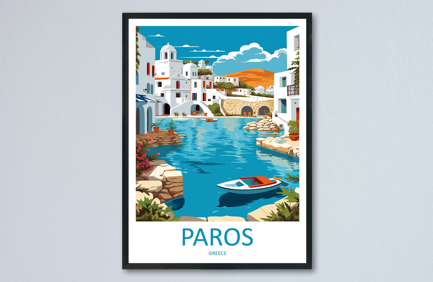 Paros Travel Print Wall Art Paros Greece Wall Hanging Home Decoration Paros Gift Art Lovers Wall Art Print Paros Greece Wall Art