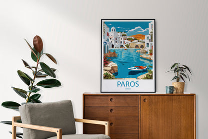 Paros Travel Print Wall Art Paros Greece Wall Hanging Home Decoration Paros Gift Art Lovers Wall Art Print Paros Greece Wall Art