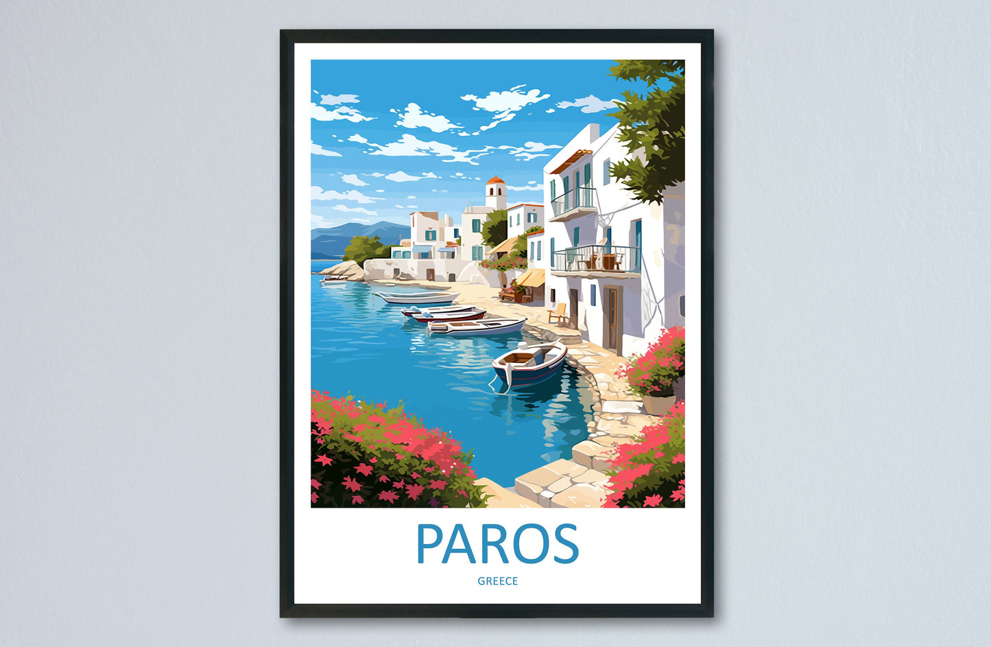 Paros Travel Print Wall Art Paros Greece Wall Hanging Home Decoration Paros Gift Art Lovers Wall Art Print Paros Greece Wall Art