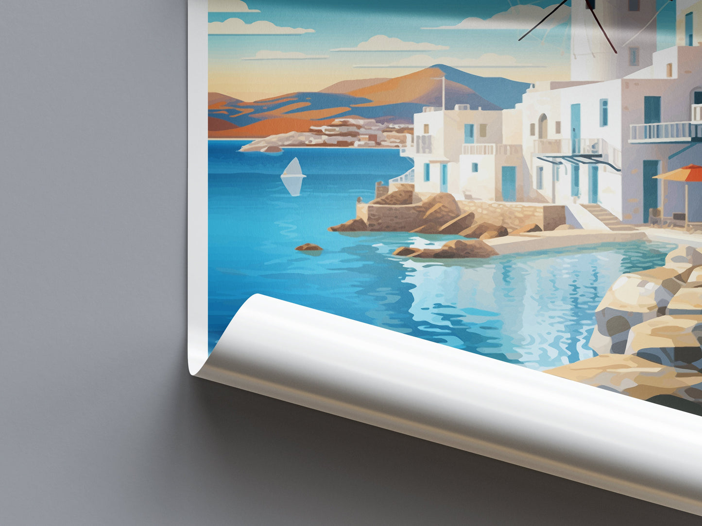 Mykonos Travel Print Wall Art Mykonos Greece Wall Hanging Home Decoration Mykonos Gift Art Lovers Wall Art Print Mykonos Greece Wall Poster