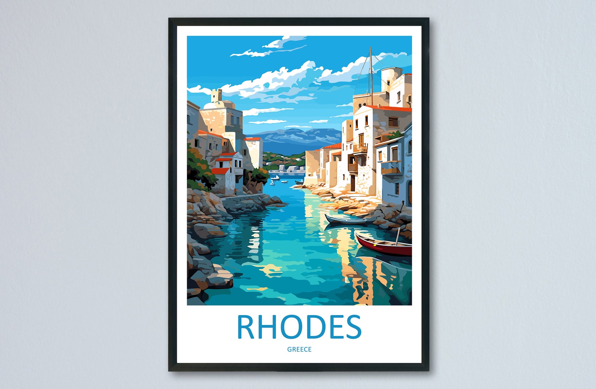 Rhodes Travel Print Wall Art Rhodes Greece Wall Hanging Home Decoration Rhodes Gift Art Lovers Wall Art Print Rhodes Greece Wall Poster Art