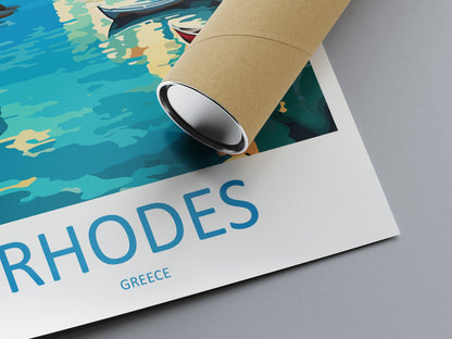 Rhodes Travel Print Wall Art Rhodes Greece Wall Hanging Home Decoration Rhodes Gift Art Lovers Wall Art Print Rhodes Greece Wall Poster Art
