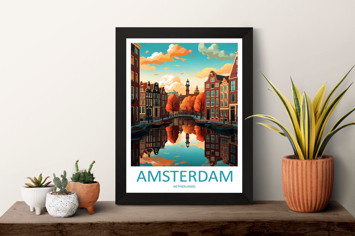 Amsterdam Travel Print Wall Art Amsterdam Wall Hanging Home Décor Amsterdam Gift Art Lovers Netherlands Art Lover Gift Amsterdam Decor