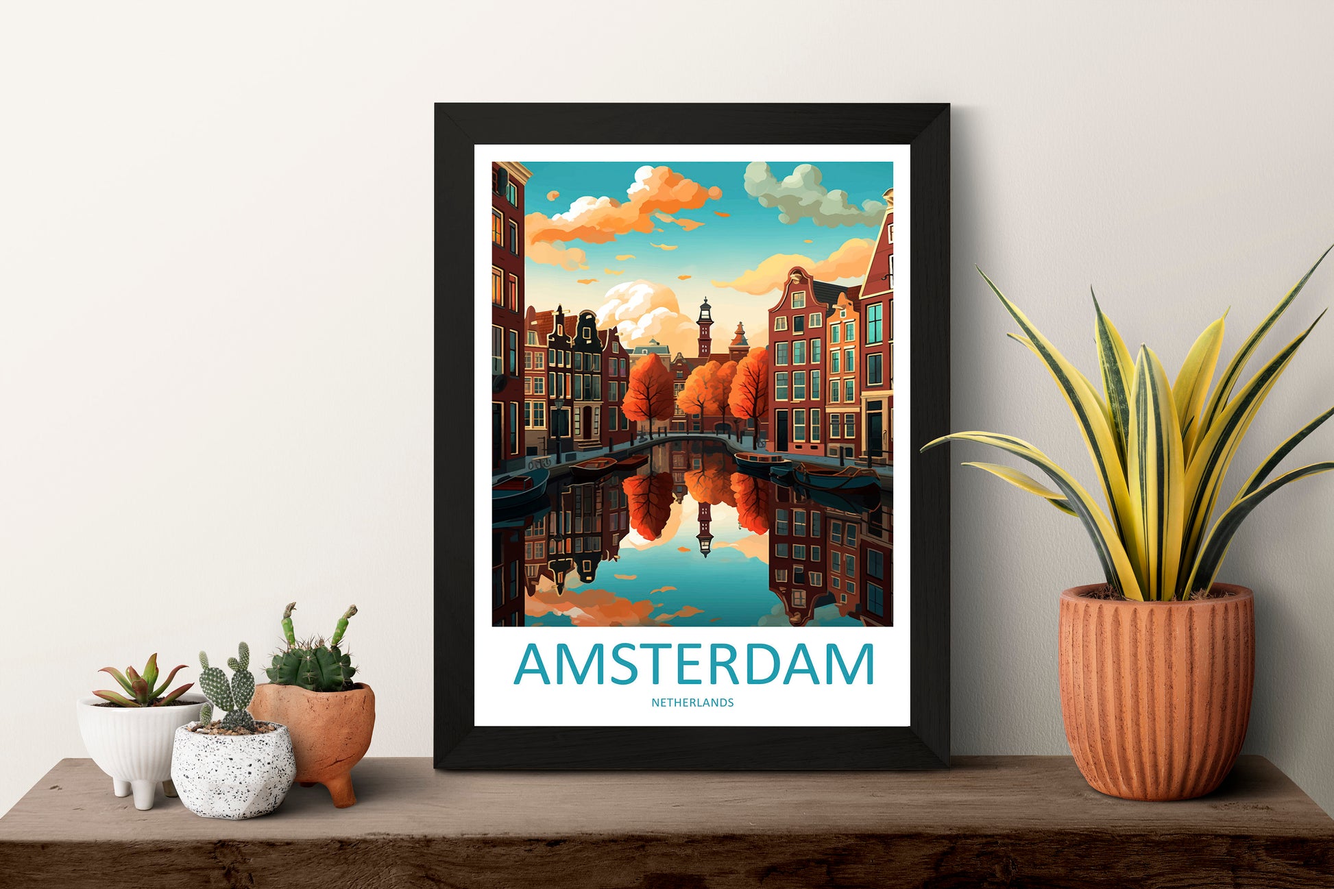 Amsterdam Travel Print Wall Art Amsterdam Wall Hanging Home Décor Amsterdam Gift Art Lovers Netherlands Art Lover Gift Amsterdam Decor