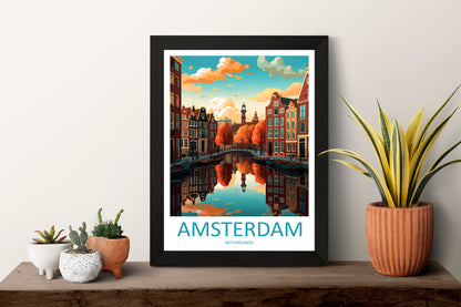 Amsterdam Travel Print Wall Art Amsterdam Wall Hanging Home Décor Amsterdam Gift Art Lovers Netherlands Art Lover Gift Amsterdam Decor