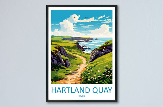 Hartland Quay Travel Print Wall Art Hartland Quay Wall Hanging Home Decor Hartland Quay Gift Art Lovers Wall Art Devon Travel Art