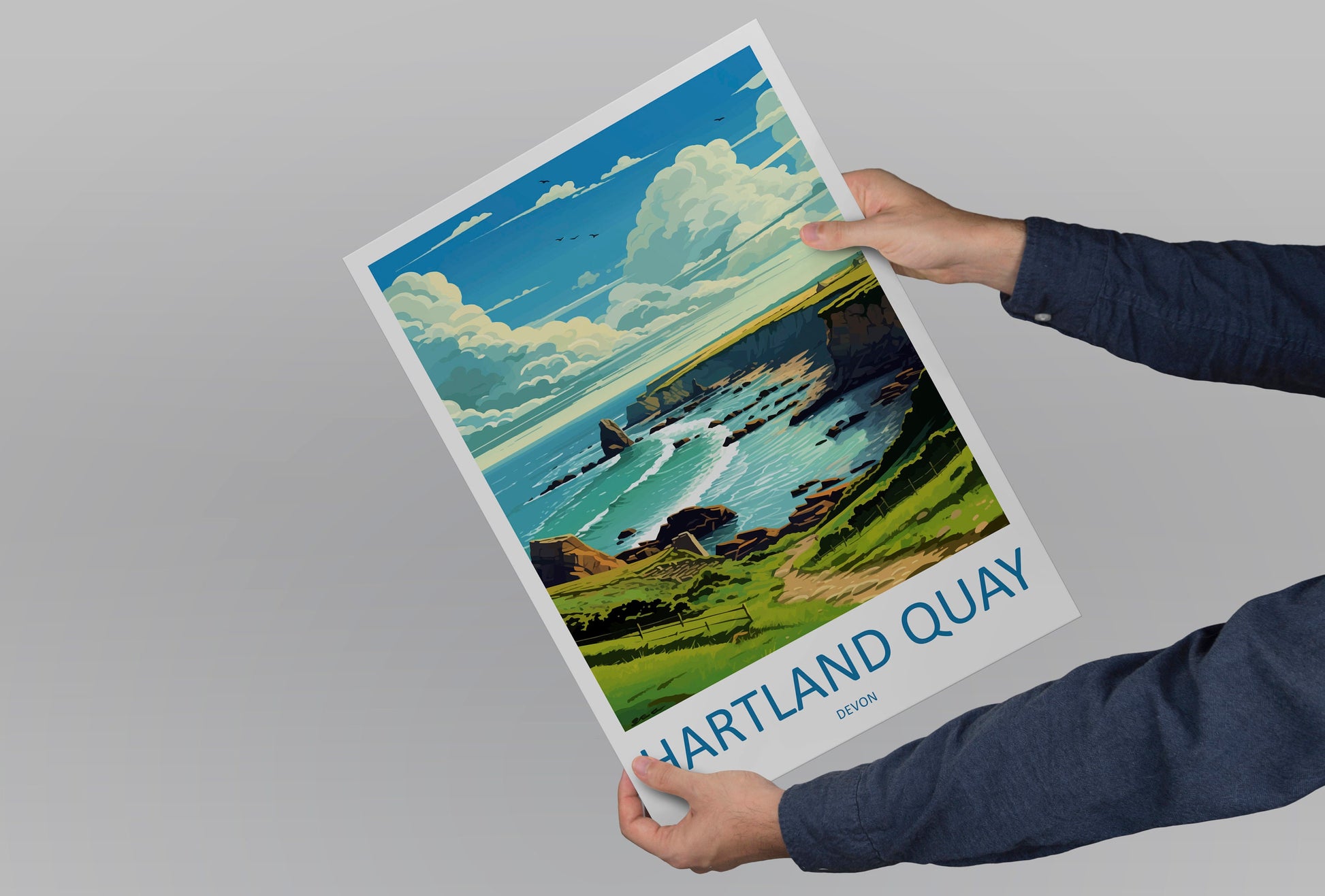 Hartland Quay Travel Print Wall Art Hartland Quay Wall Hanging Home Decor Hartland Quay Gift Art Lovers Wall Art Devon Travel Art
