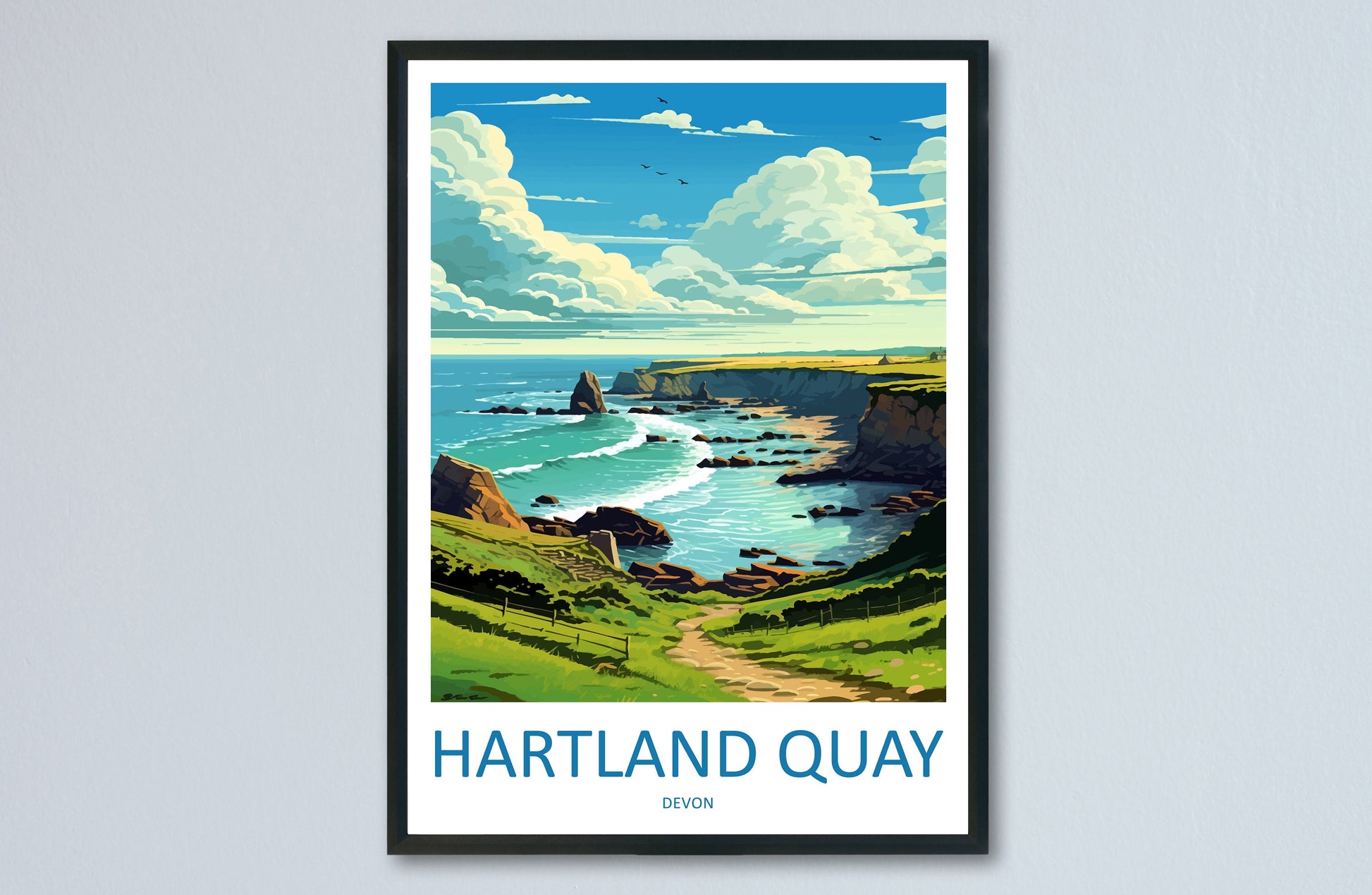 Hartland Quay Travel Print Wall Art Hartland Quay Wall Hanging Home Decor Hartland Quay Gift Art Lovers Wall Art Devon Travel Art
