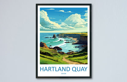 Hartland Quay Travel Print Wall Art Hartland Quay Wall Hanging Home Decor Hartland Quay Gift Art Lovers Wall Art Devon Travel Art