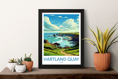 Hartland Quay Travel Print Wall Art Hartland Quay Wall Hanging Home Decor Hartland Quay Gift Art Lovers Wall Art Devon Travel Art