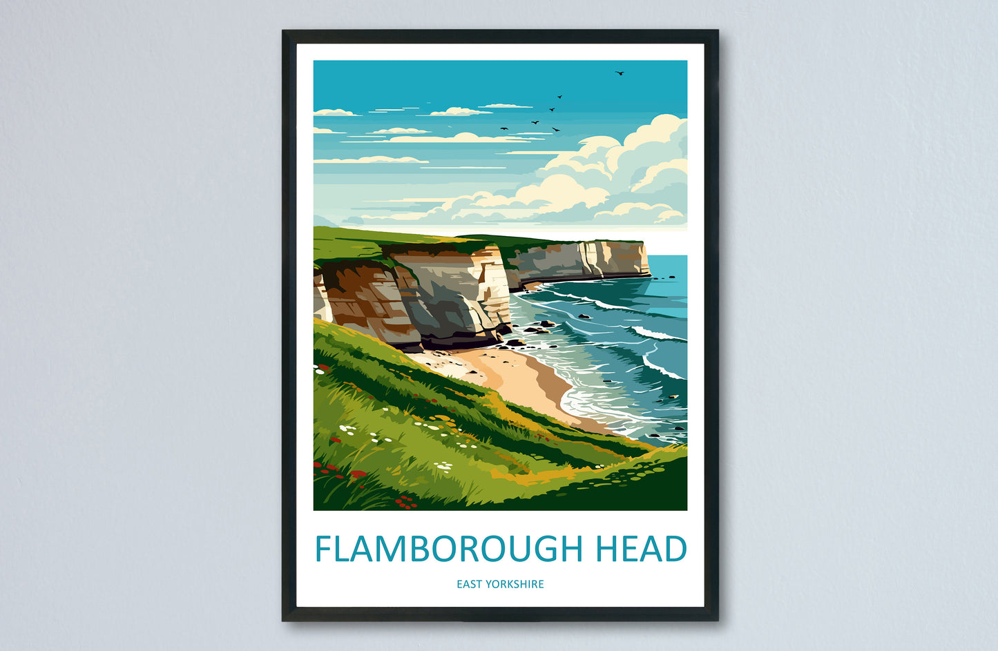 Flamborough Head Travel Print Wall Art Flamborough Head Wall Hanging Home Décor Flamborough Head Gift Art Lovers England Art Lover