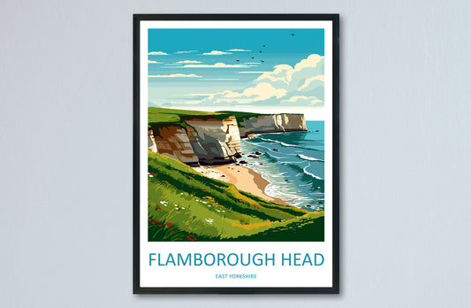 Flamborough Head Travel Print Wall Art Flamborough Head Wall Hanging Home Décor Flamborough Head Gift Art Lovers England Art Lover