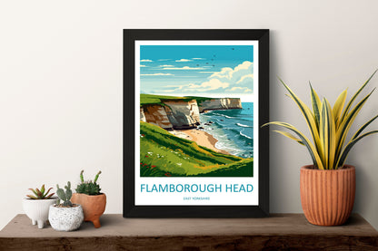 Flamborough Head Travel Print Wall Art Flamborough Head Wall Hanging Home Décor Flamborough Head Gift Art Lovers England Art Lover