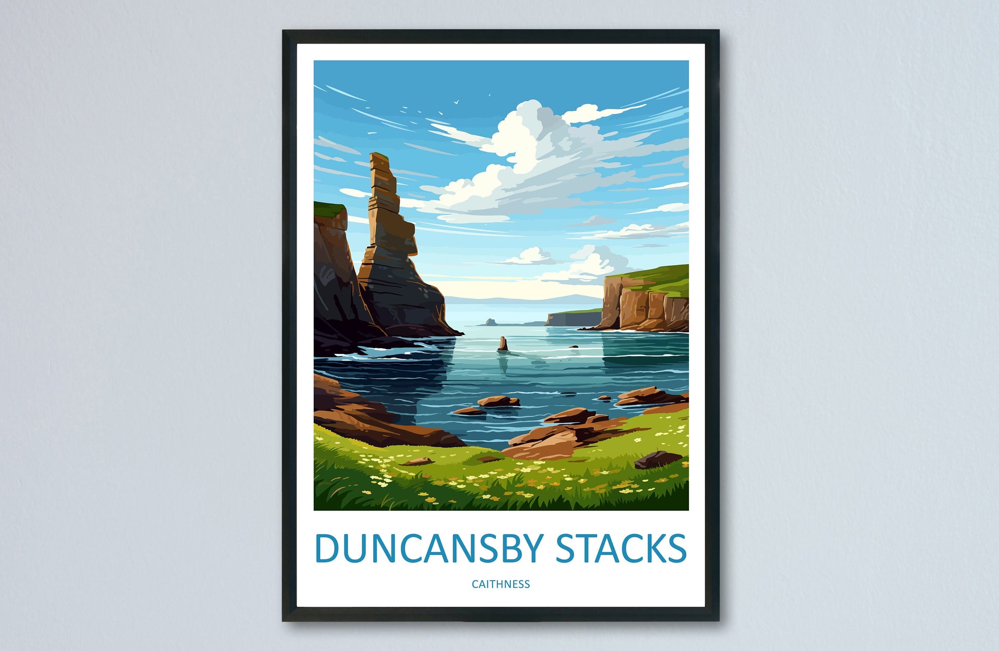 Duncansby Stacks Print Duncansby Stacks Home Decor Landscape Art Print Duncansby Stacks Wall Art for Scotland Enthusiast Gift Wall Hanging