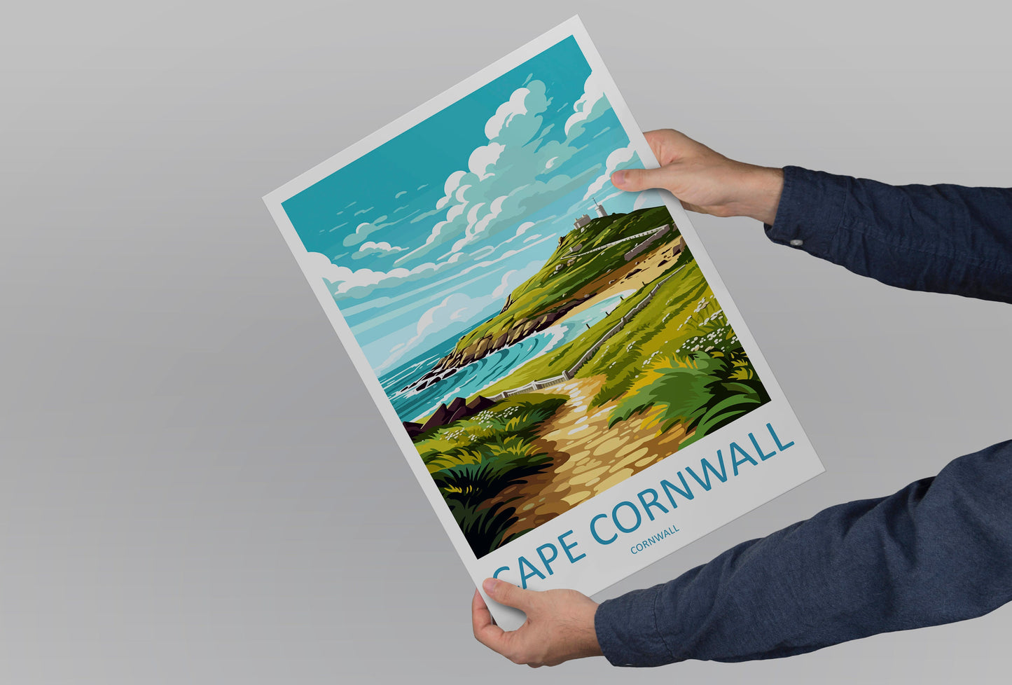 Cape Cornwall Travel Print Wall Art Cape Cornwall Wall Hanging Home Décor Cape Cornwall Gift Art Lovers Cornwall Art Lover Gift