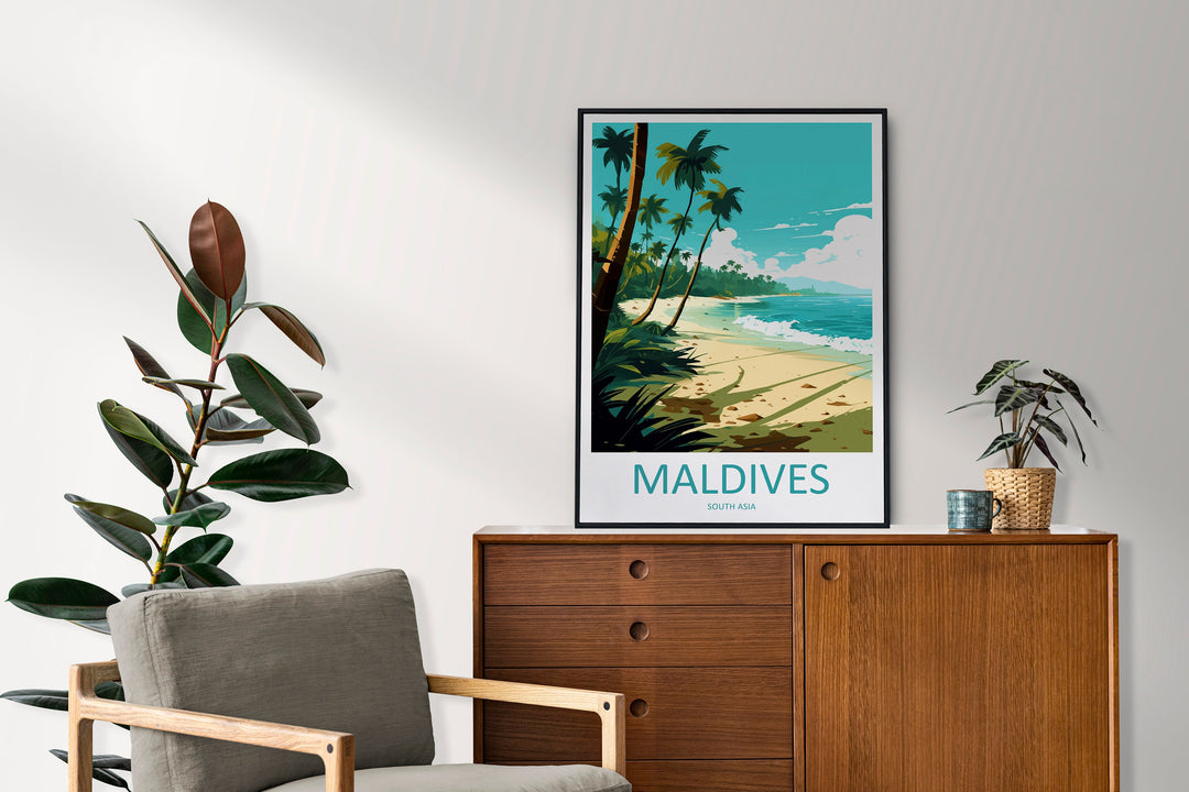 Maldives Travel Print Wall Art Maldives Wall Hanging Home Décor Maldives Gift Art Lovers Wall Art South Aisa Travel Print