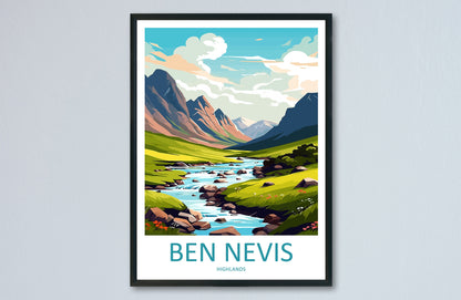 Ben Nevis Travel Print Wall Art Ben Nevis Wall Hanging Home Décor Ben Nevis Gift Art Lovers Scotland Art Lover Gift Ben Nevis Travel Artwork