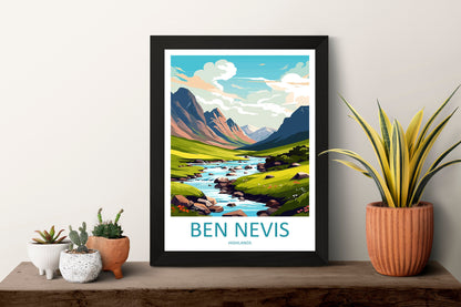 Ben Nevis Travel Print Wall Art Ben Nevis Wall Hanging Home Décor Ben Nevis Gift Art Lovers Scotland Art Lover Gift Ben Nevis Travel Artwork