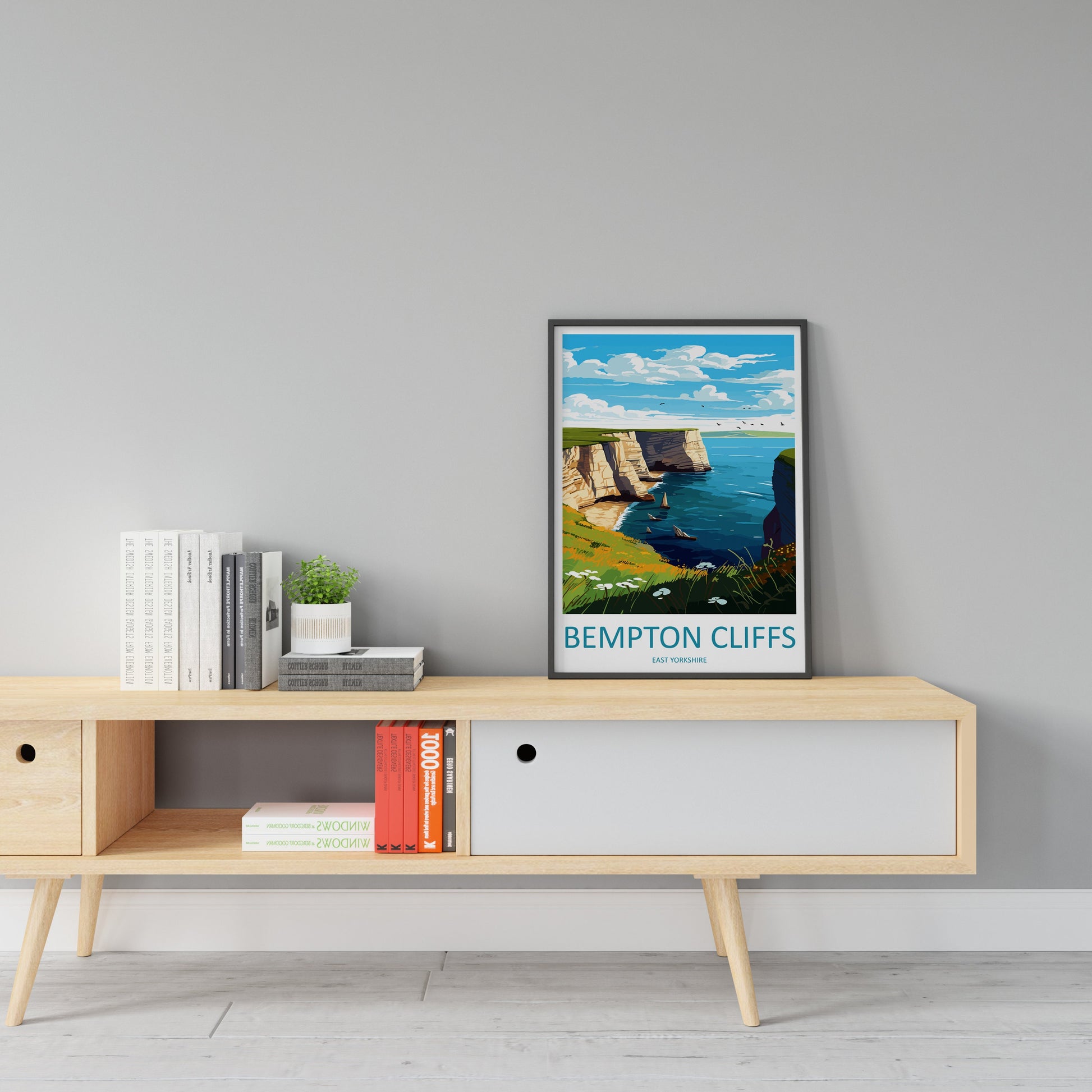Bempton Cliffs Travel Print Wall Art Bempton Cliffs Wall Hanging Home Décor Bempton Cliffs Gift Art Lovers England Art Lover Gift Print