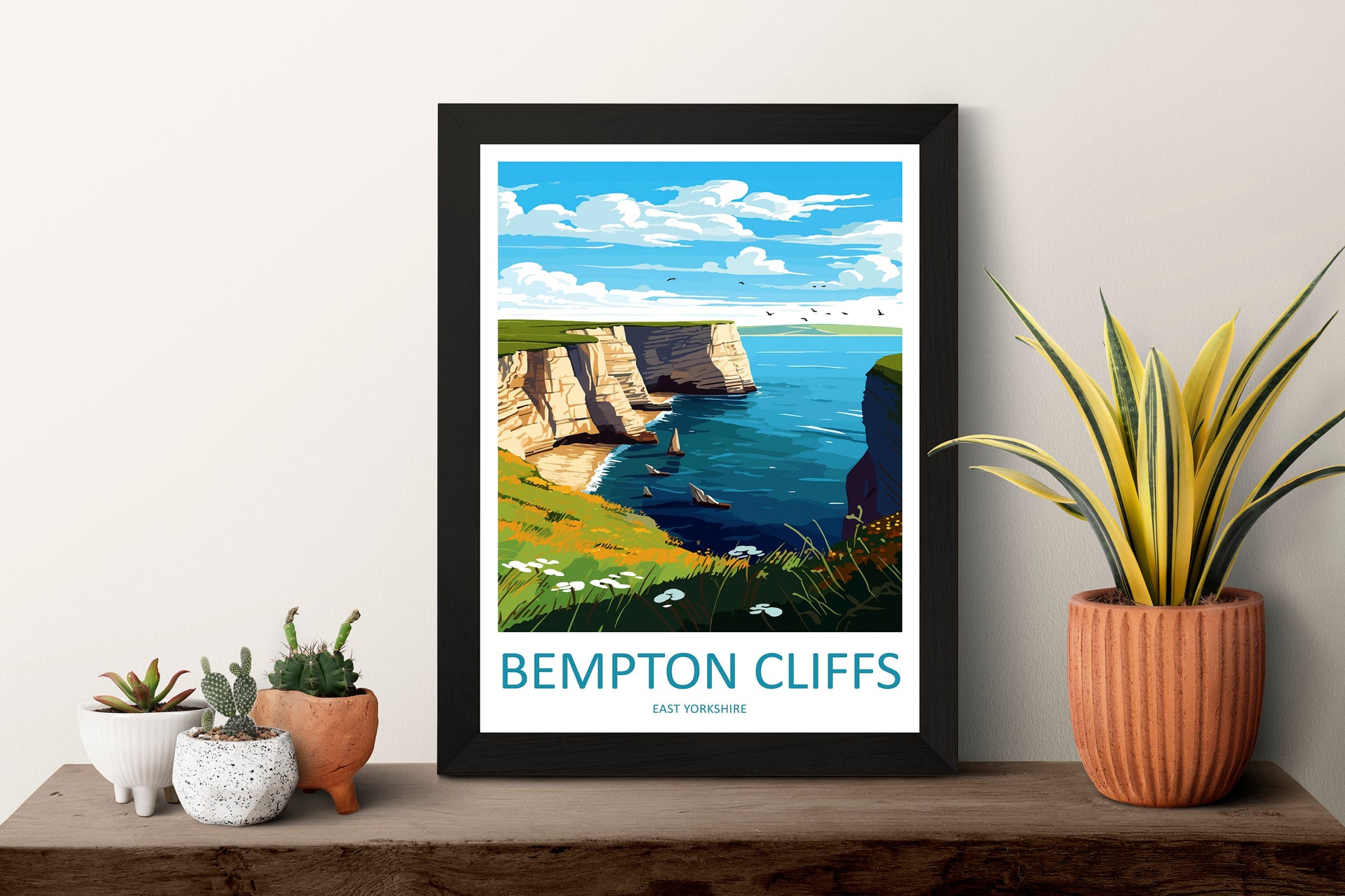 Bempton Cliffs Travel Print Wall Art Bempton Cliffs Wall Hanging Home Décor Bempton Cliffs Gift Art Lovers England Art Lover Gift Print