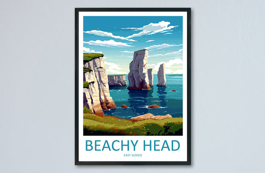 Beachy Head Travel Print Wall Art Beachy Head Wall Hanging Home Décor Beachy Head Gift Art Lover Gift Print Sussex Travel Print