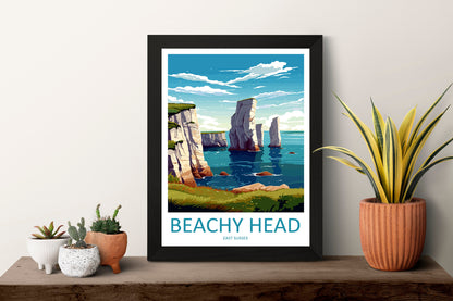 Beachy Head Travel Print Wall Art Beachy Head Wall Hanging Home Décor Beachy Head Gift Art Lover Gift Print Sussex Travel Print