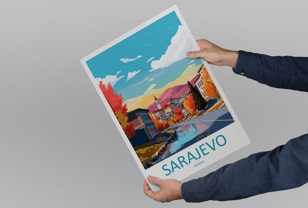 Sarajevo Travel Print Sarajevo Bosnia Home Décor Art Print Herzegovina City Room Print For Sarajevo Wall Art Gift Art