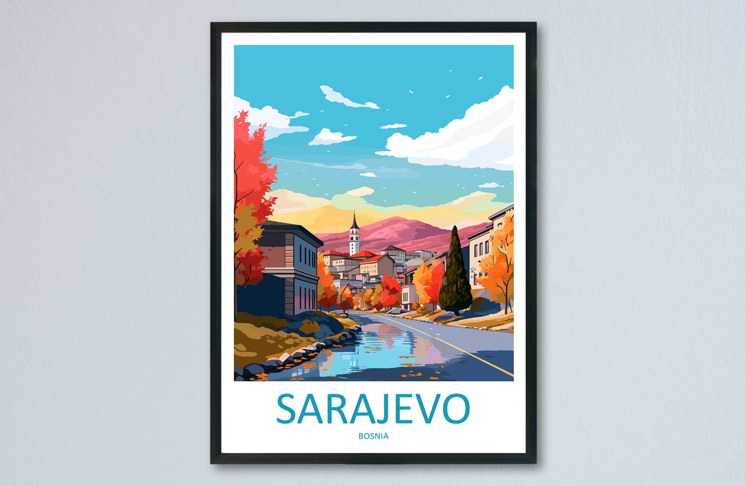 Sarajevo Travel Print Sarajevo Bosnia Home Décor Art Print Herzegovina City Room Print For Sarajevo Wall Art Gift Art