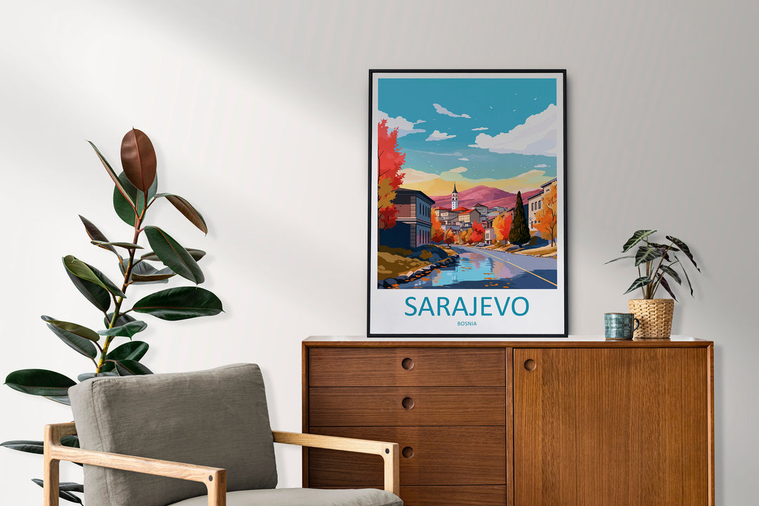 Sarajevo Travel Print Sarajevo Bosnia Home Décor Art Print Herzegovina City Room Print For Sarajevo Wall Art Gift Art