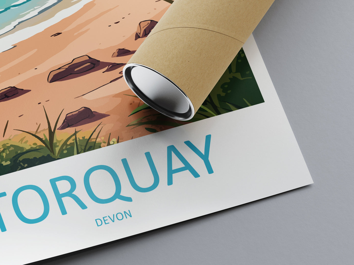 Torquay Cliffs Travel Print Wall Art Torquay Wall Hanging Home Décor Torquay Gift Art Lovers England Art Lover Gift Torquay Art