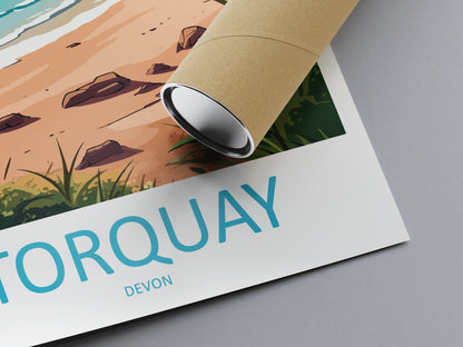 Torquay Cliffs Travel Print Wall Art Torquay Wall Hanging Home Décor Torquay Gift Art Lovers England Art Lover Gift Torquay Art