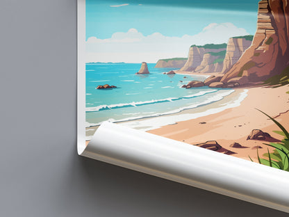 Torquay Cliffs Travel Print Wall Art Torquay Wall Hanging Home Décor Torquay Gift Art Lovers England Art Lover Gift Torquay Art