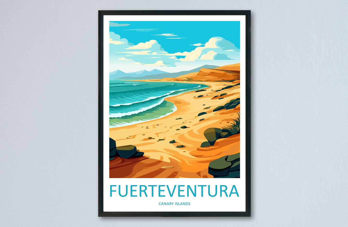 Fuerteventura Travel Print Wall Art Fuerteventura Wall Hanging Home Décor Fuerteventura Gift Art Lovers Spain Art Lover Gift Fuerteventura
