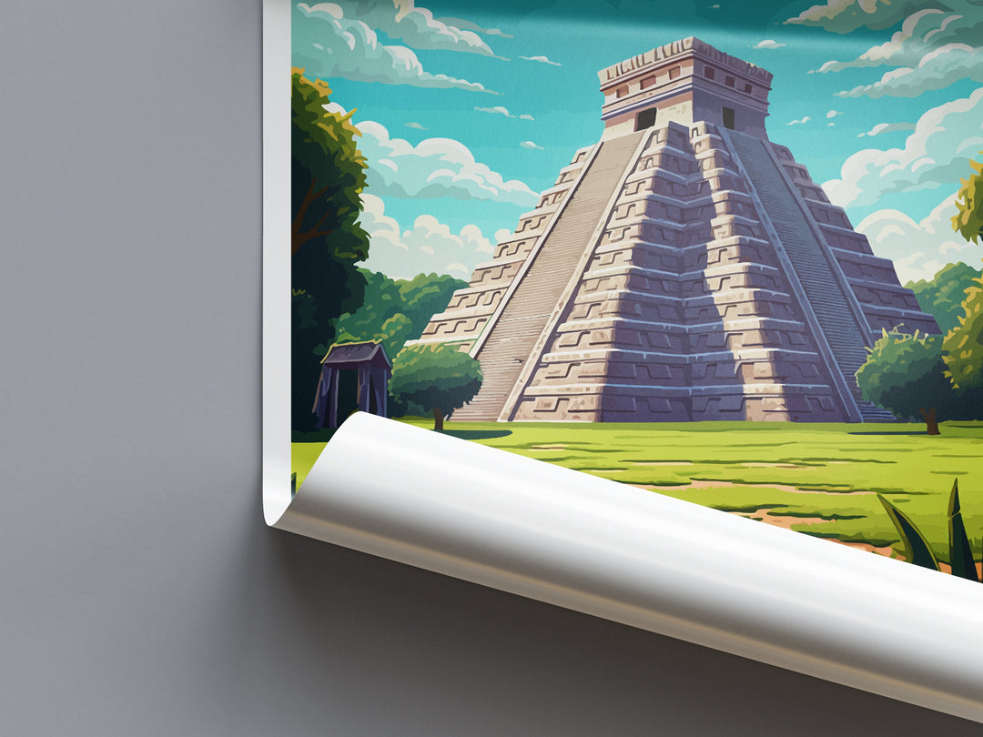 Chichen Itza Travel Print Wall Art Chichen Itza Wall Hanging Home Decoration Chichen Itza Gift Art Lovers Wall Art Print Art Chichen Itza