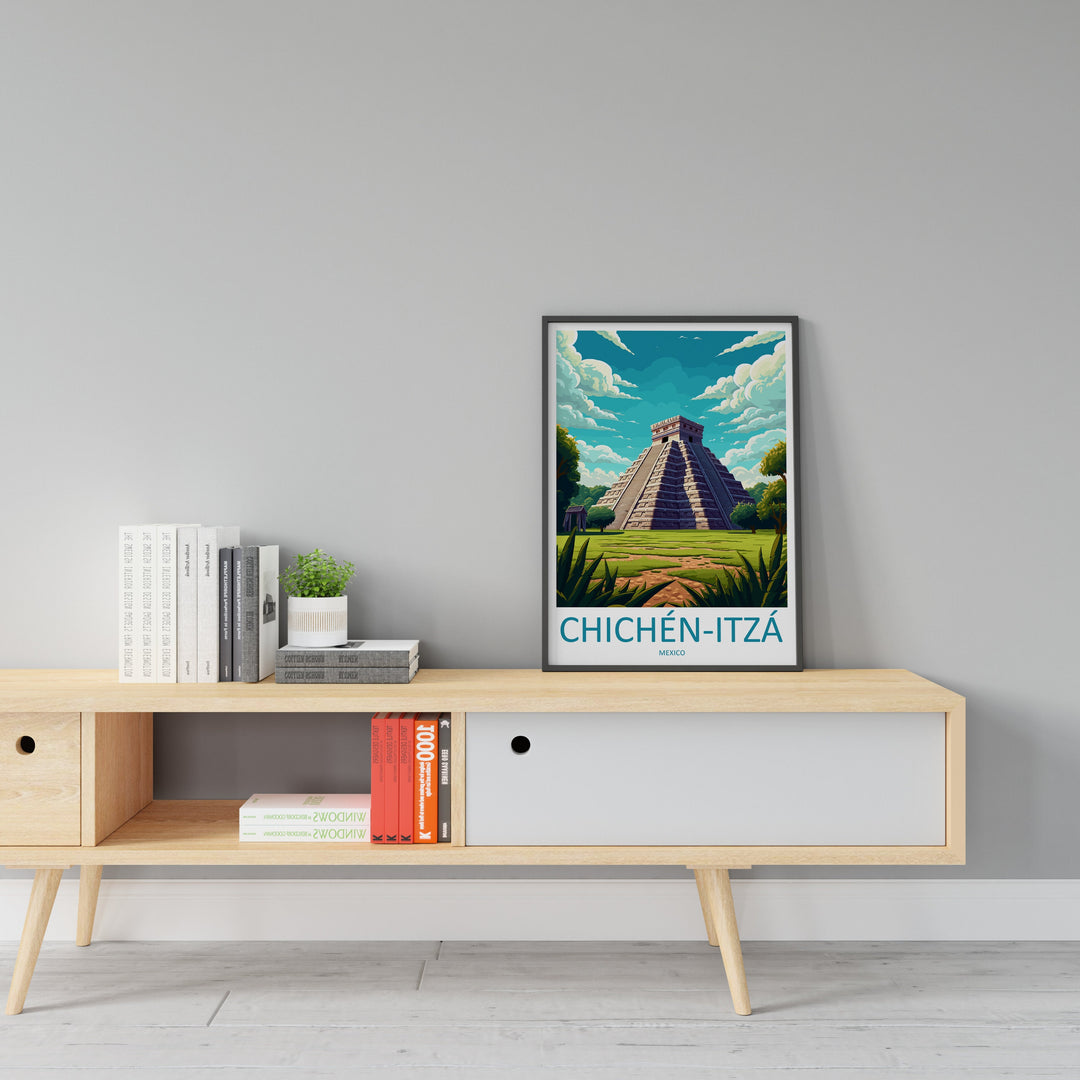 Chichen Itza Travel Print Wall Art Chichen Itza Wall Hanging Home Decoration Chichen Itza Gift Art Lovers Wall Art Print Art Chichen Itza