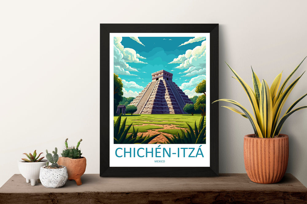 Chichen Itza Travel Print Wall Art Chichen Itza Wall Hanging Home Decoration Chichen Itza Gift Art Lovers Wall Art Print Art Chichen Itza