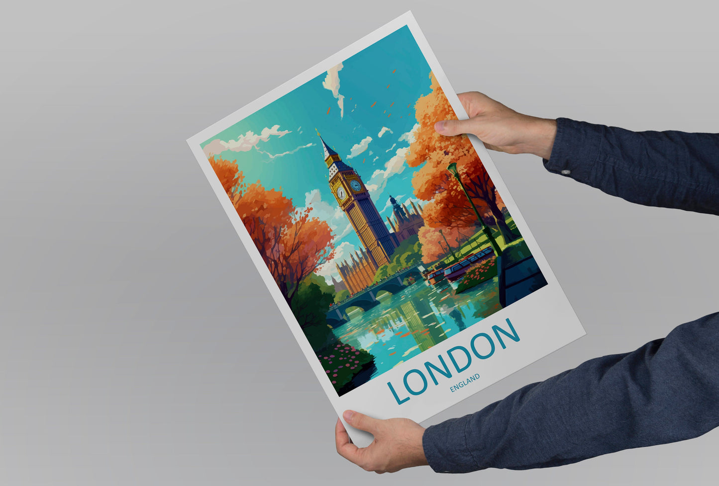 London Travel Print Wall Art London Wall Hanging Home Décor London Gift Art Lovers England Art Lover Gift London Travel Gift