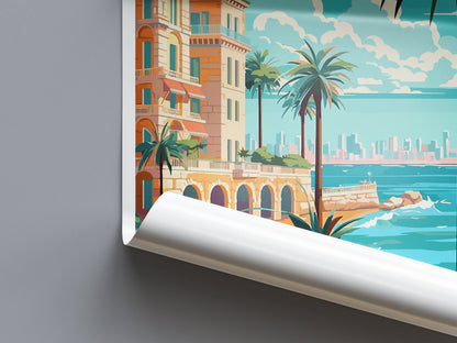 Cote D'azur Travel Print Wall Art Cote D'azur Wall Hanging Home Decor Cote D'azur France Gift Art Lovers Wall Art Print Art Cote D'azur