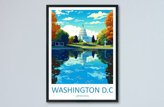Washington DC Travel Print Wall Art Washington DC Wall Hanging Home Décor Washington DC Gift Art Lovers United States Art Lover Gift