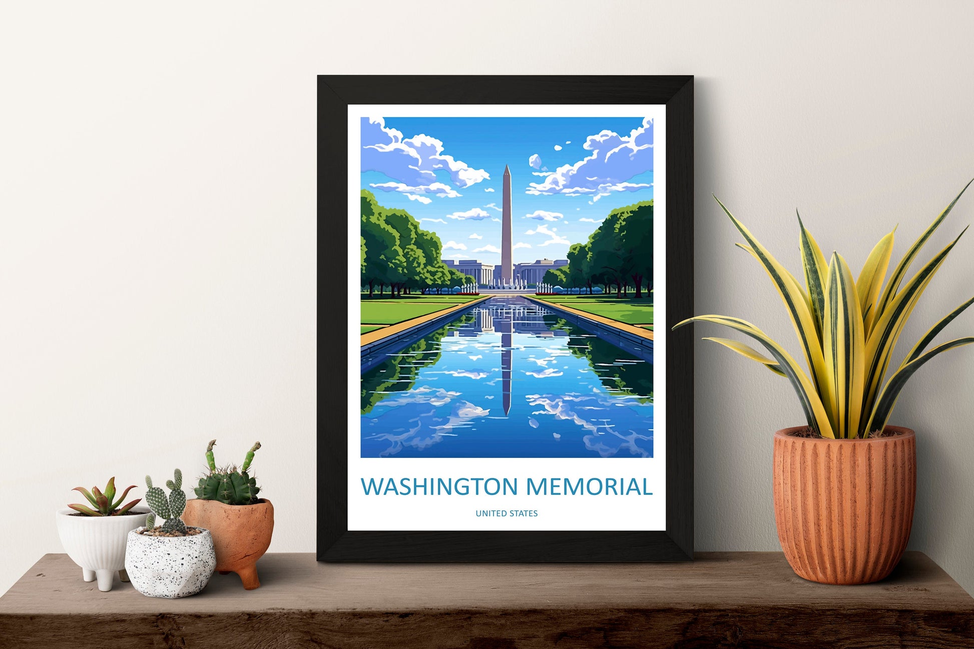 Washington Memorial Travel Print Wall Art DC Memorial Wall Hanging Home Décor Washington DC Gift Art Lovers United States Art Lover Gift