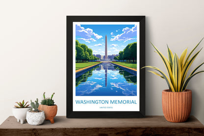 Washington Memorial Travel Print Wall Art DC Memorial Wall Hanging Home Décor Washington DC Gift Art Lovers United States Art Lover Gift